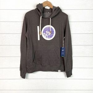 NWT TENTREE Barrel Hoodie Asphalt Brown Purple Tree Graphic Medium Comfy New